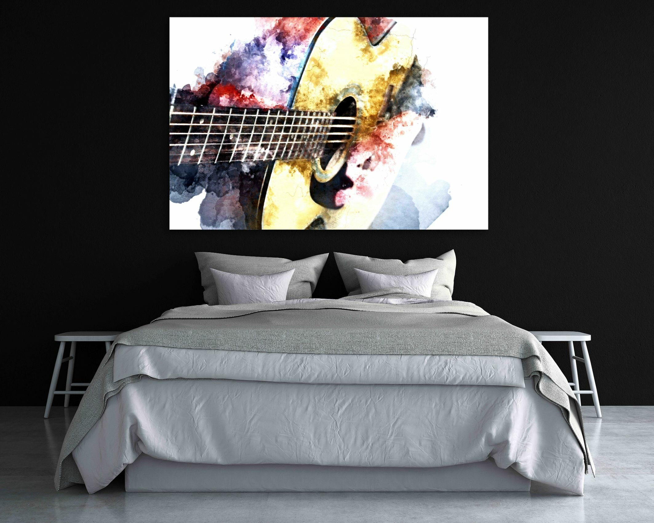 גיטרה בצבעי מים 2 6 גיטרה בצבעי מים 2