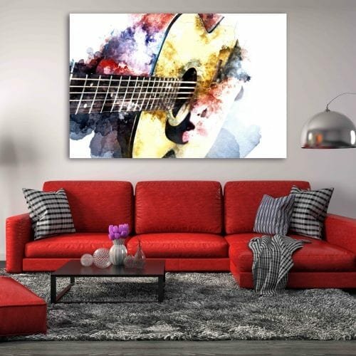 גיטרה בצבעי מים 2