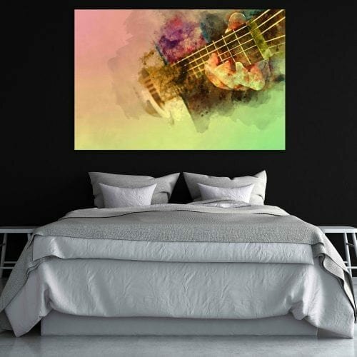 גיטרה בצבעי מים