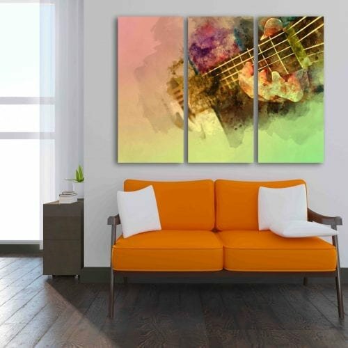 גיטרה בצבעי מים