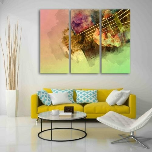 גיטרה בצבעי מים