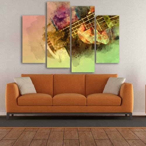 גיטרה בצבעי מים