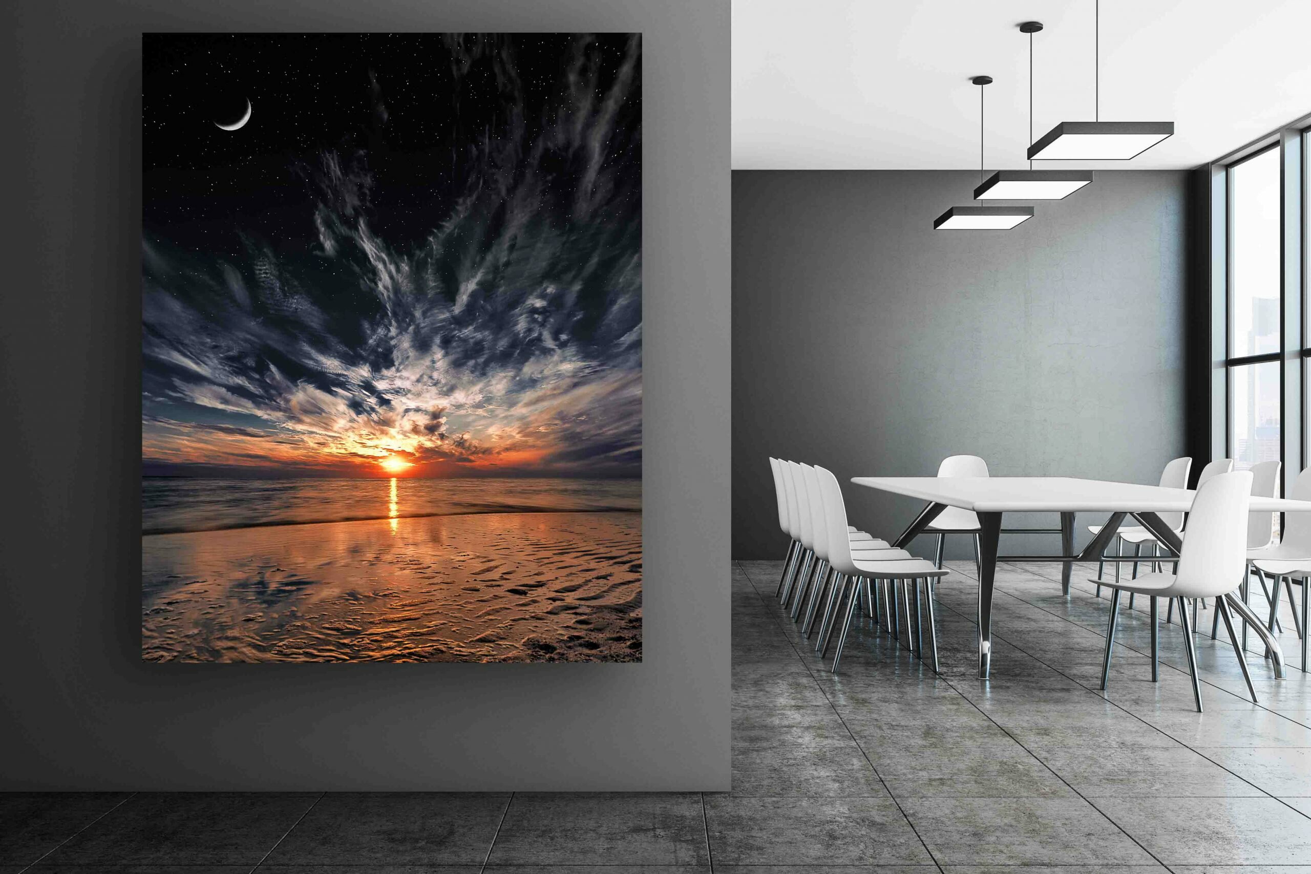 שקיעת שמש ירח וכוכבים 3 שקיעת שמש ירח וכוכבים