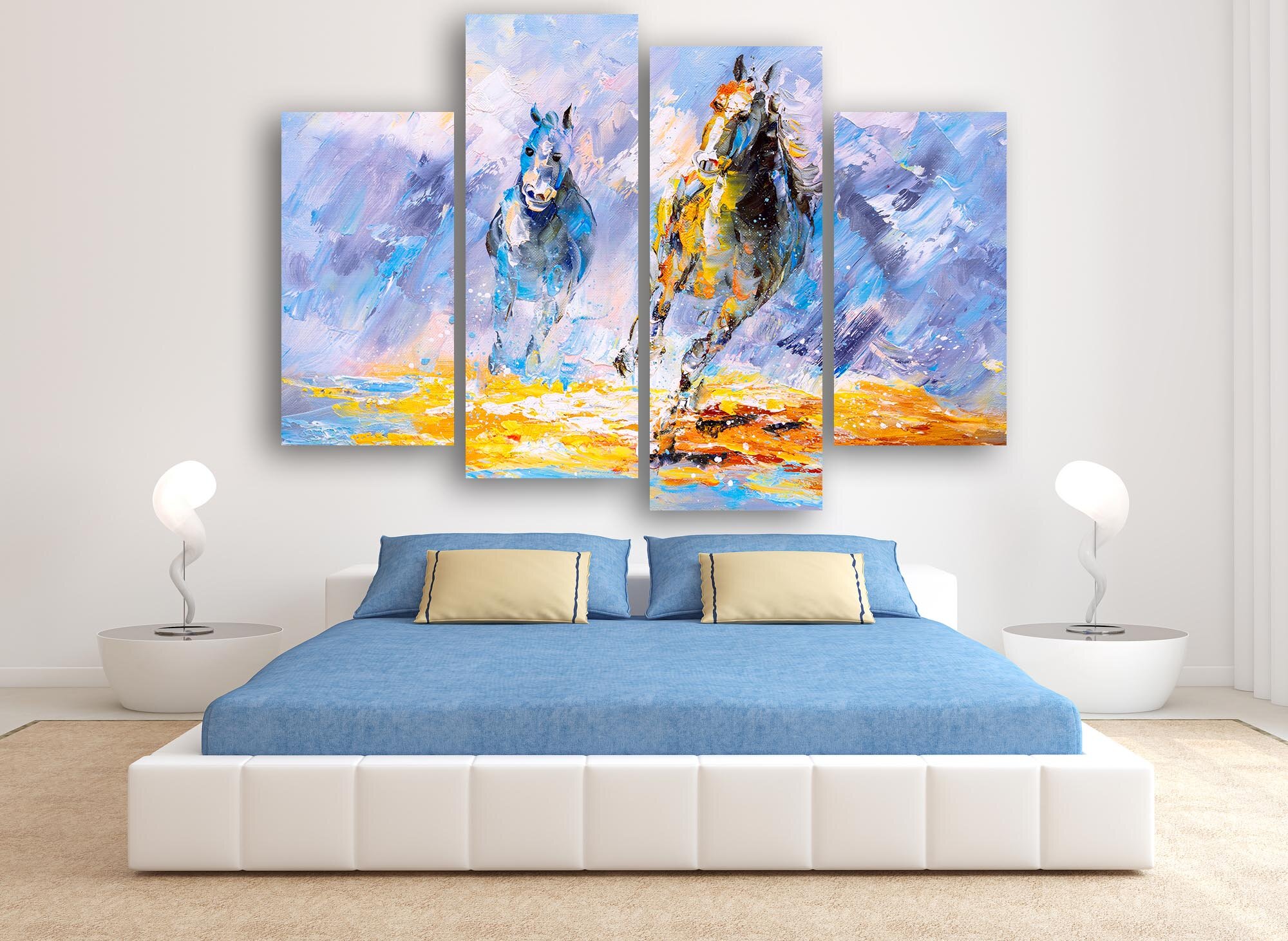 Modern bedroom interior.