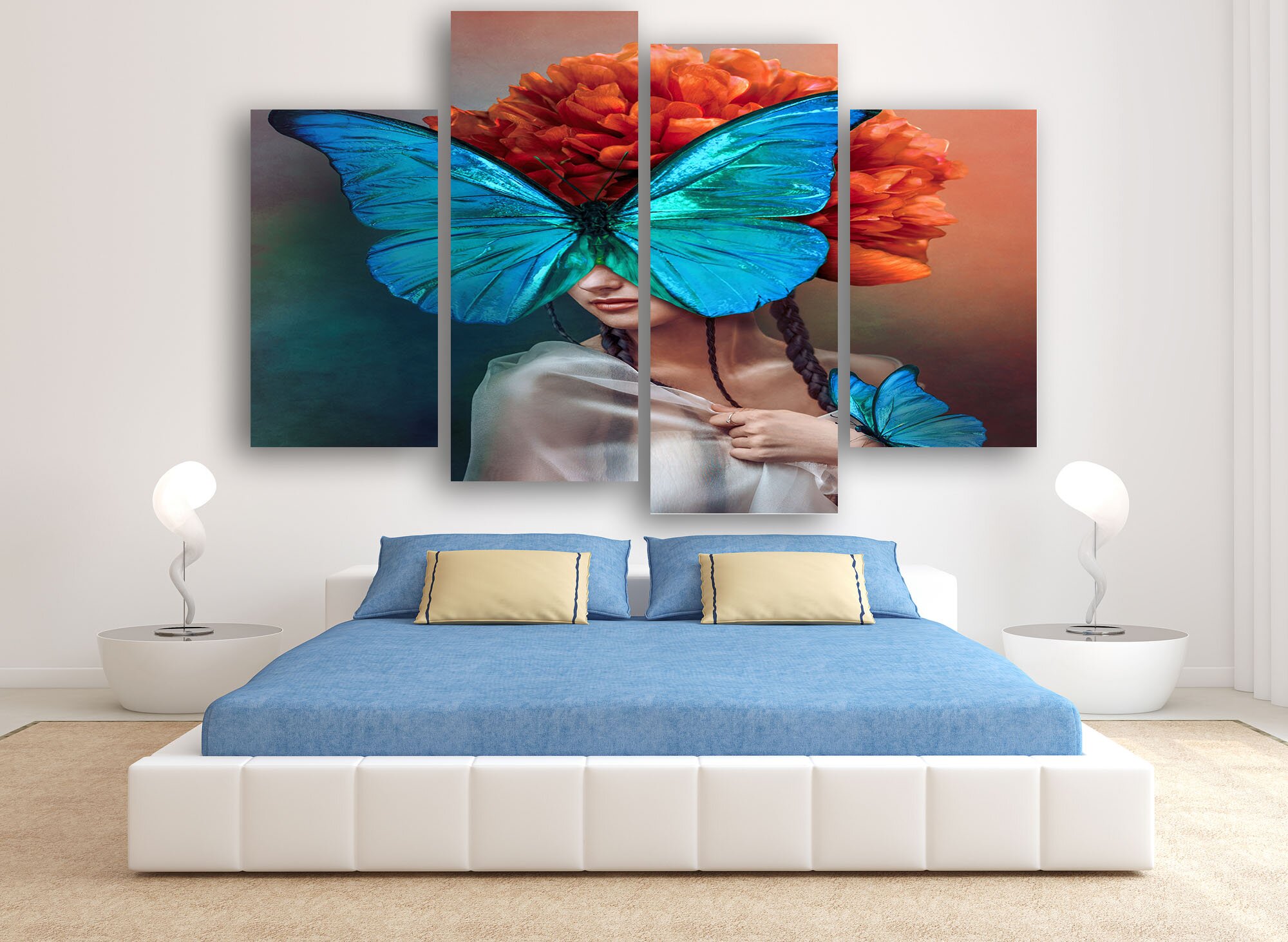 Modern bedroom interior.