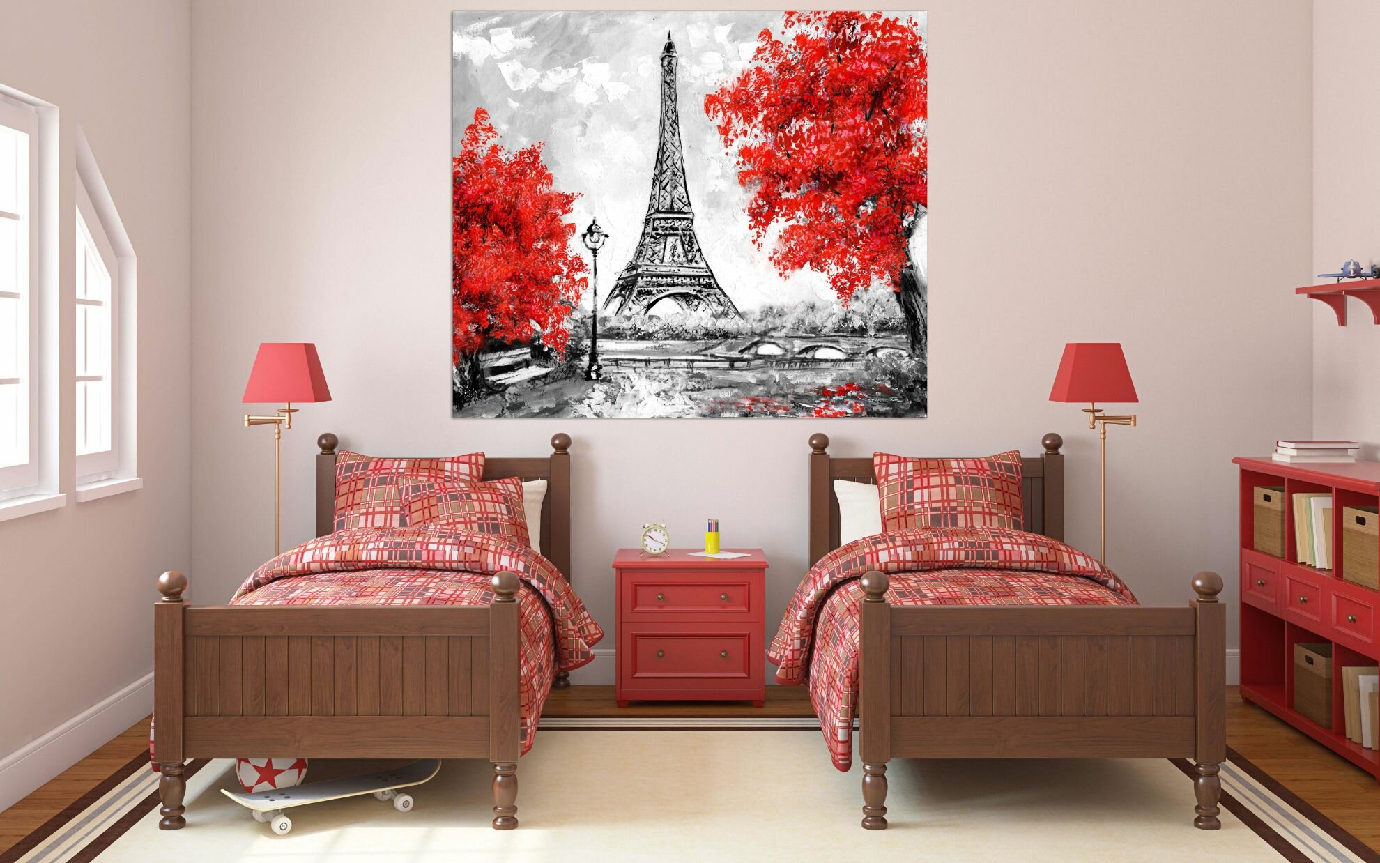 Interior of bedroom for two children. 3d render. 319625012 (1)