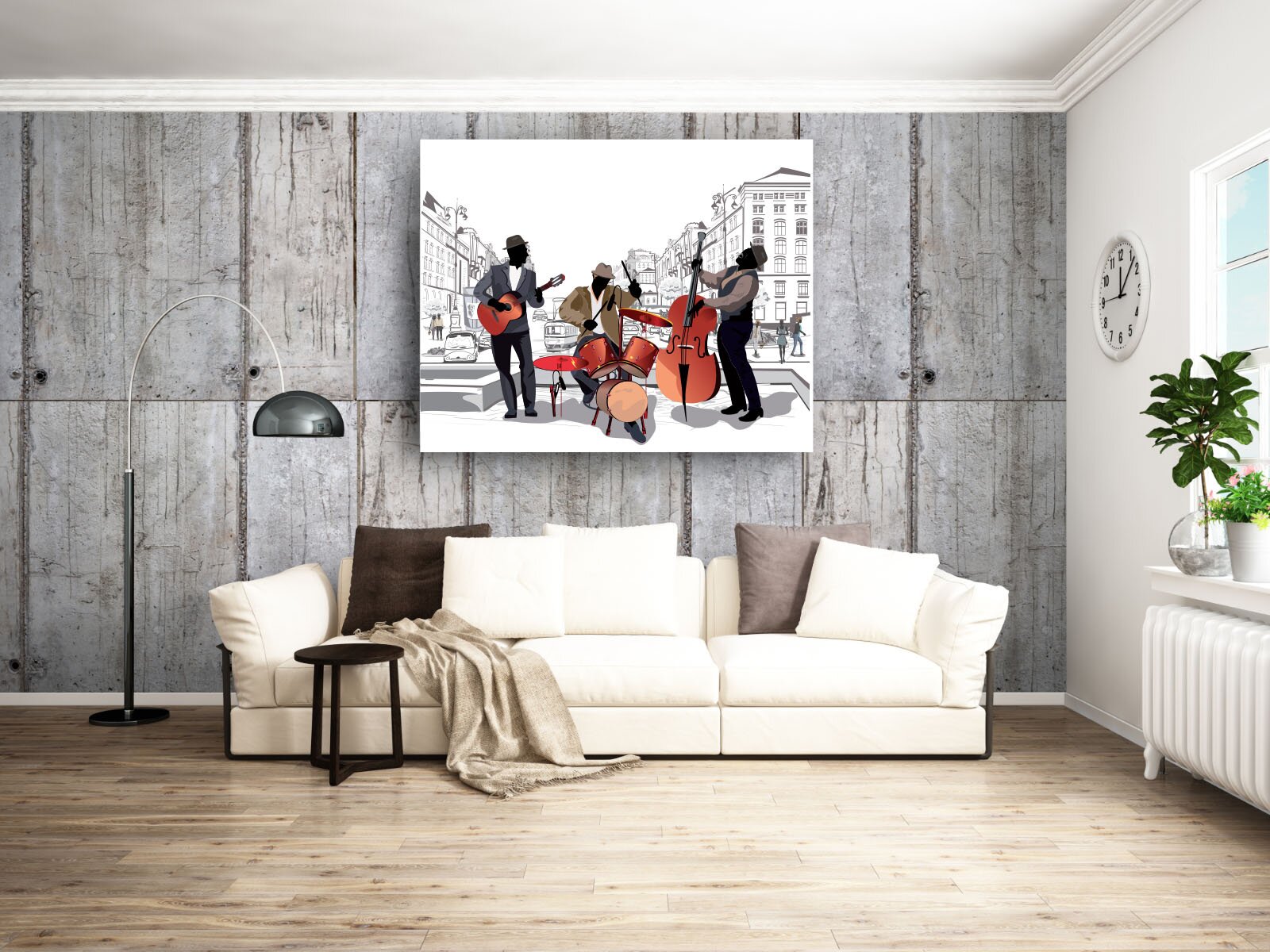 Modern bright interior . 3D rende