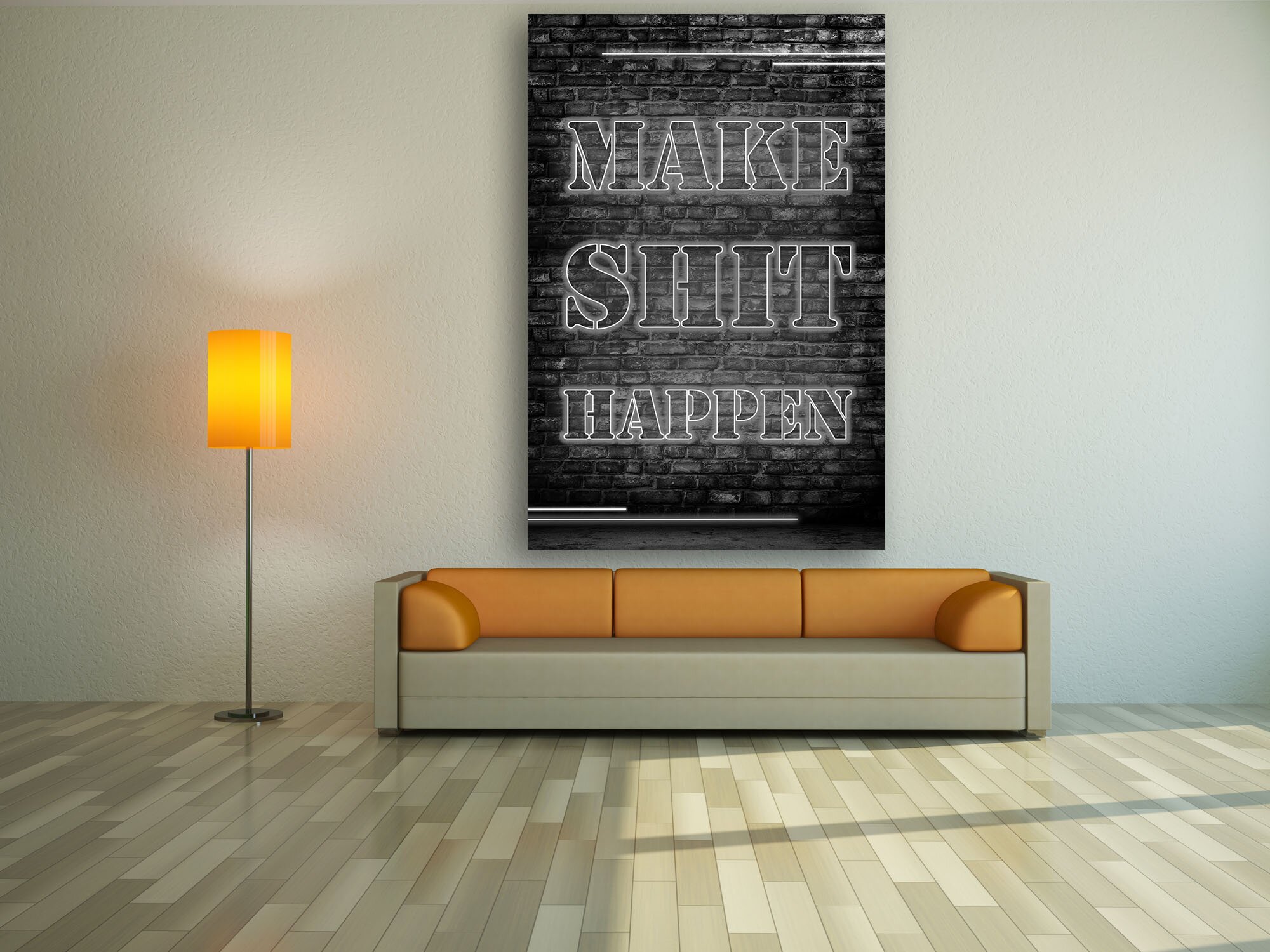 The sofa and the lamp