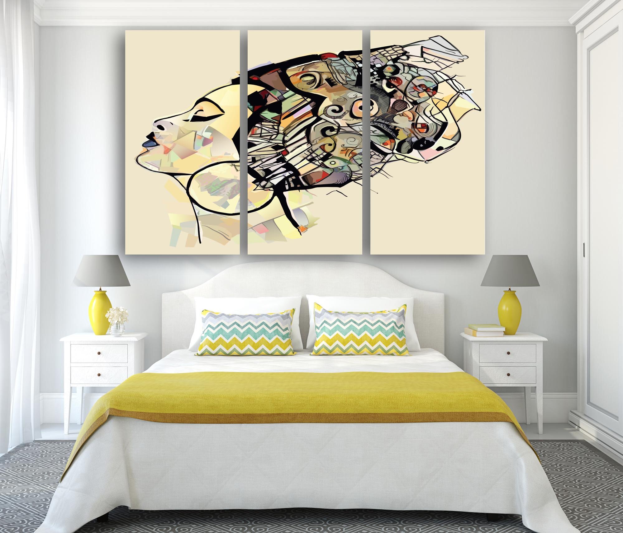 Bedroom interior. 3d render.