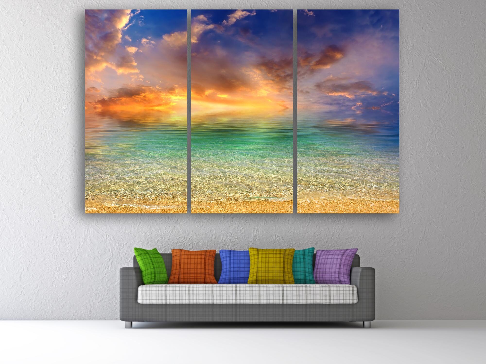 Sofa with color pillows