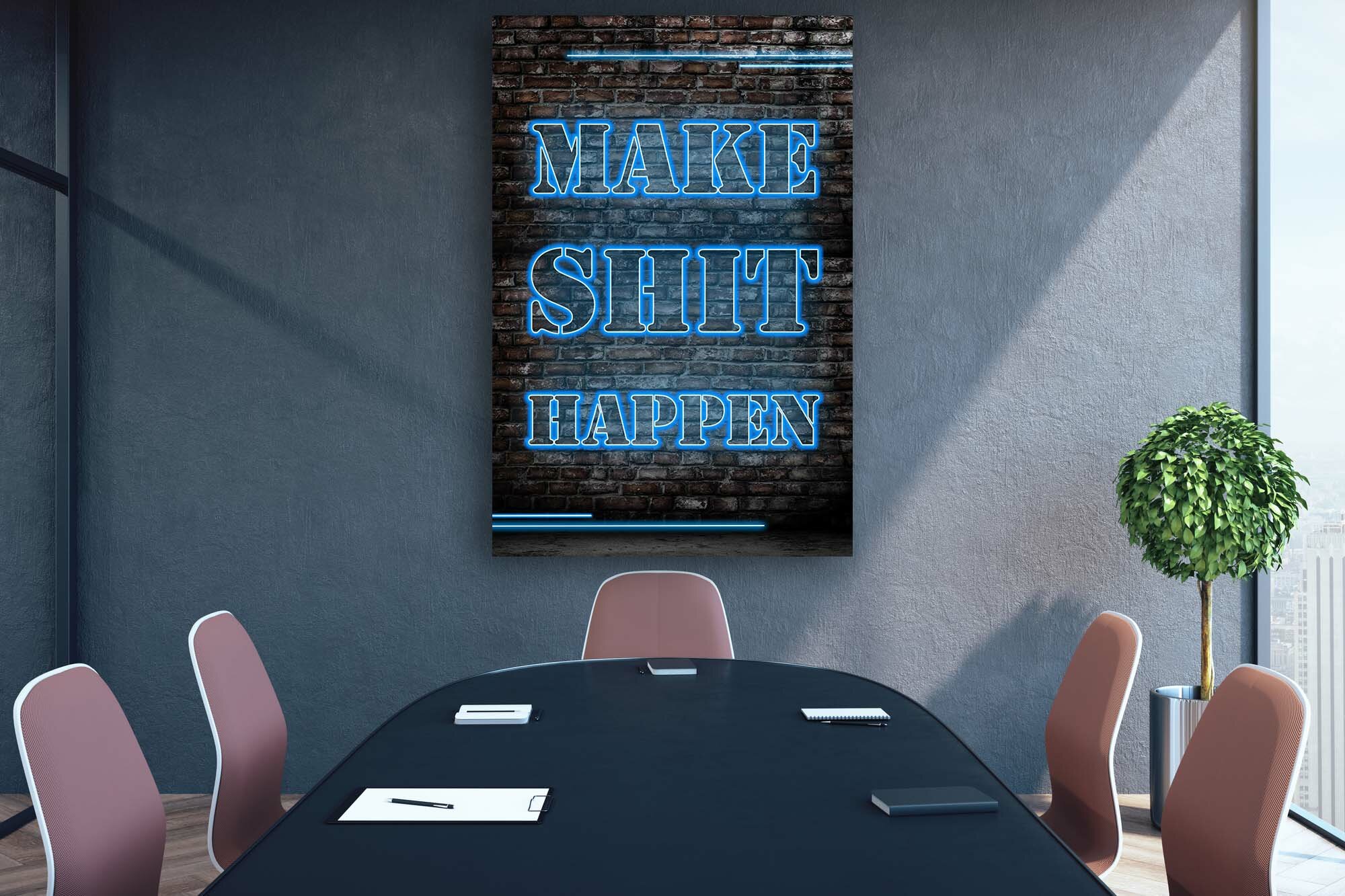 Contemporary conference interior with office accessories