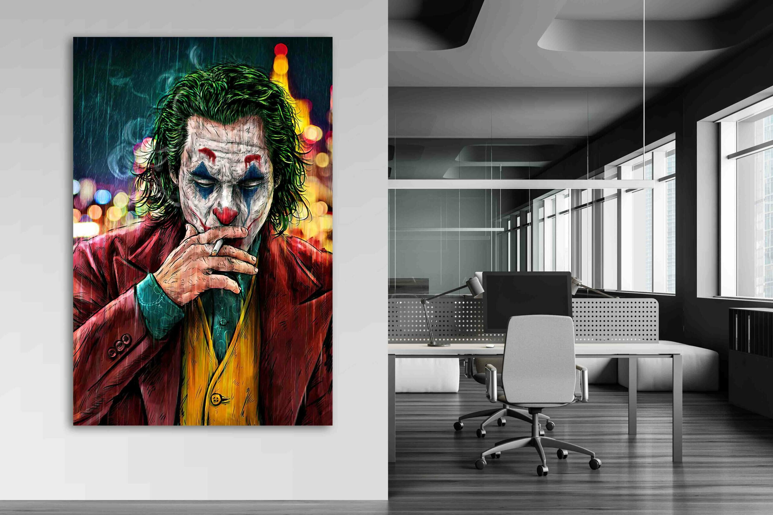 Mock up wall in futuristic open space office