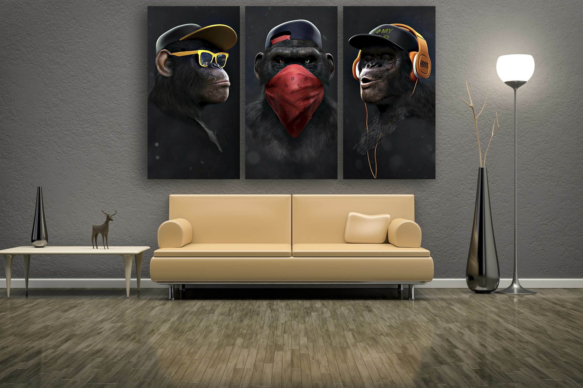 green room with a sofa