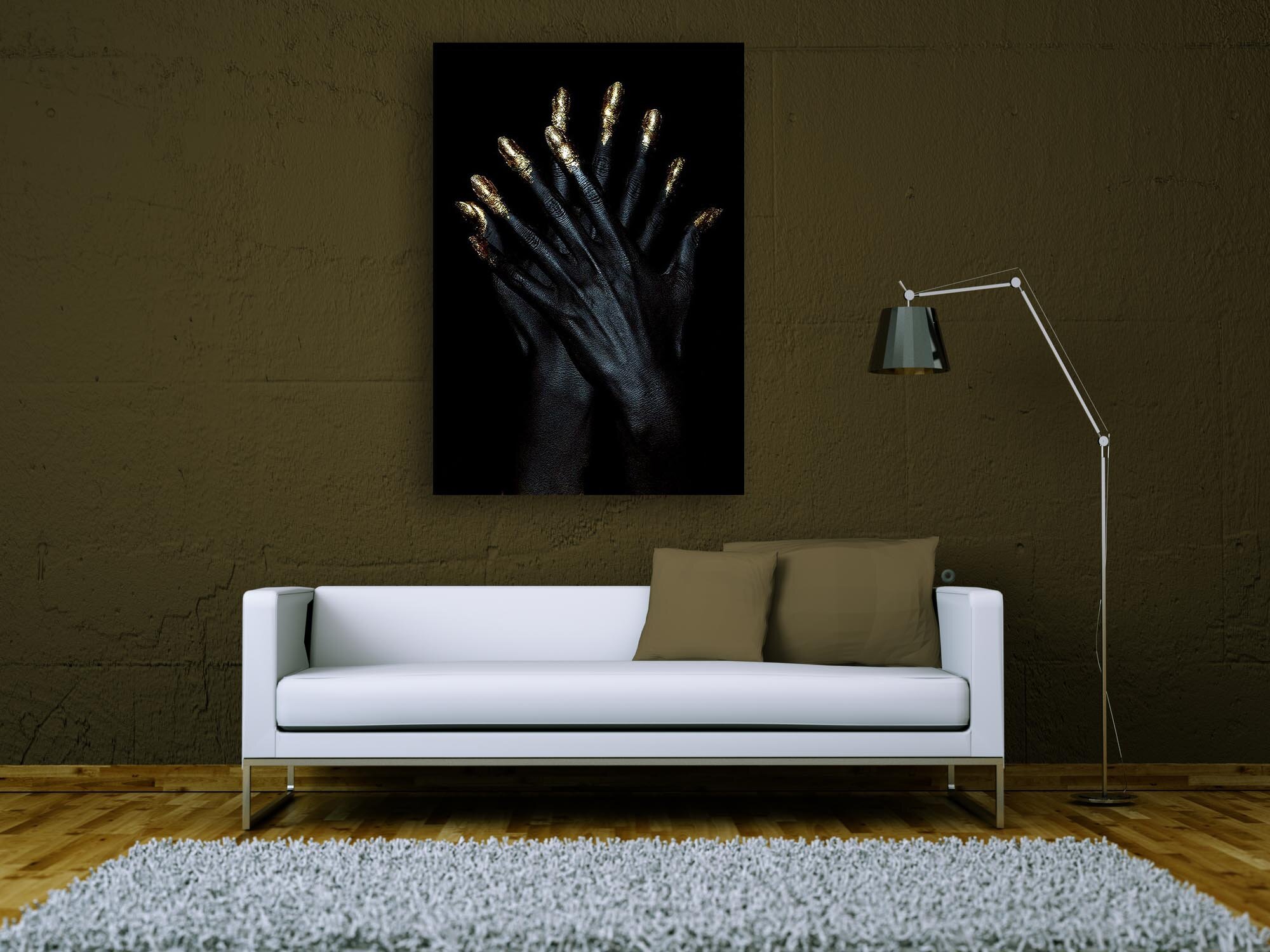 Interior design modern bright room with white sofa